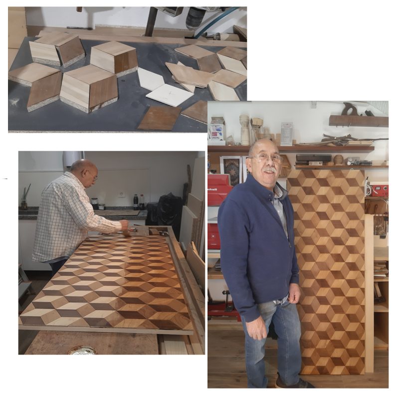 Fases de elaboración del cuadro de efecto tridimensional