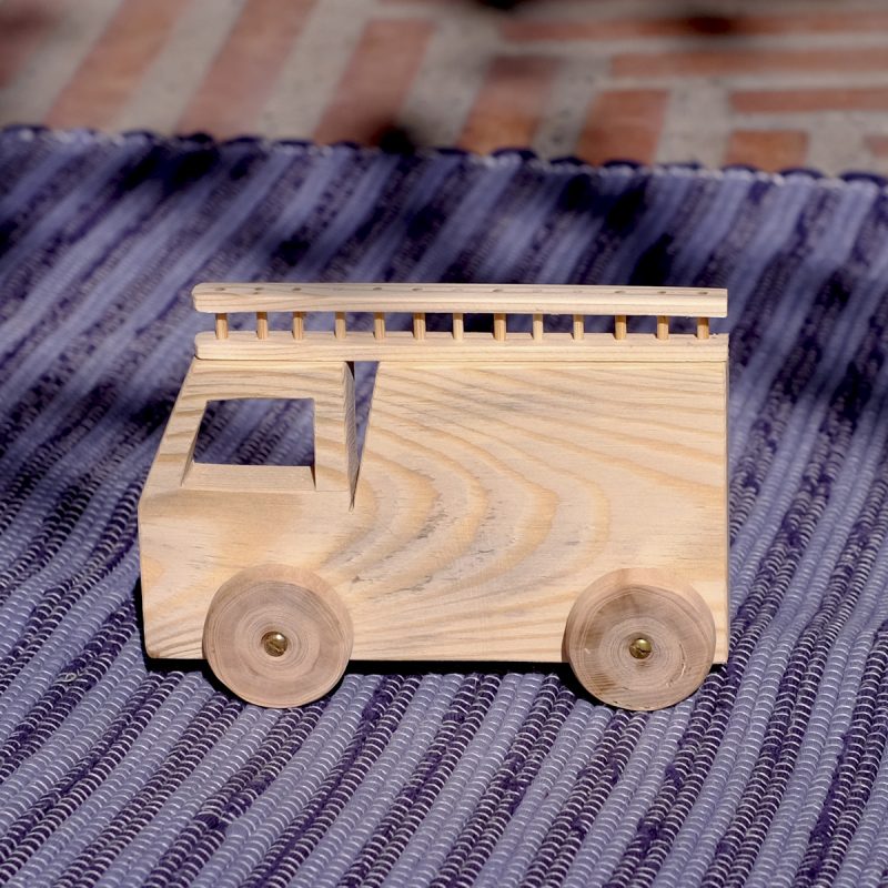 Coche de bomberos de madera, juguete