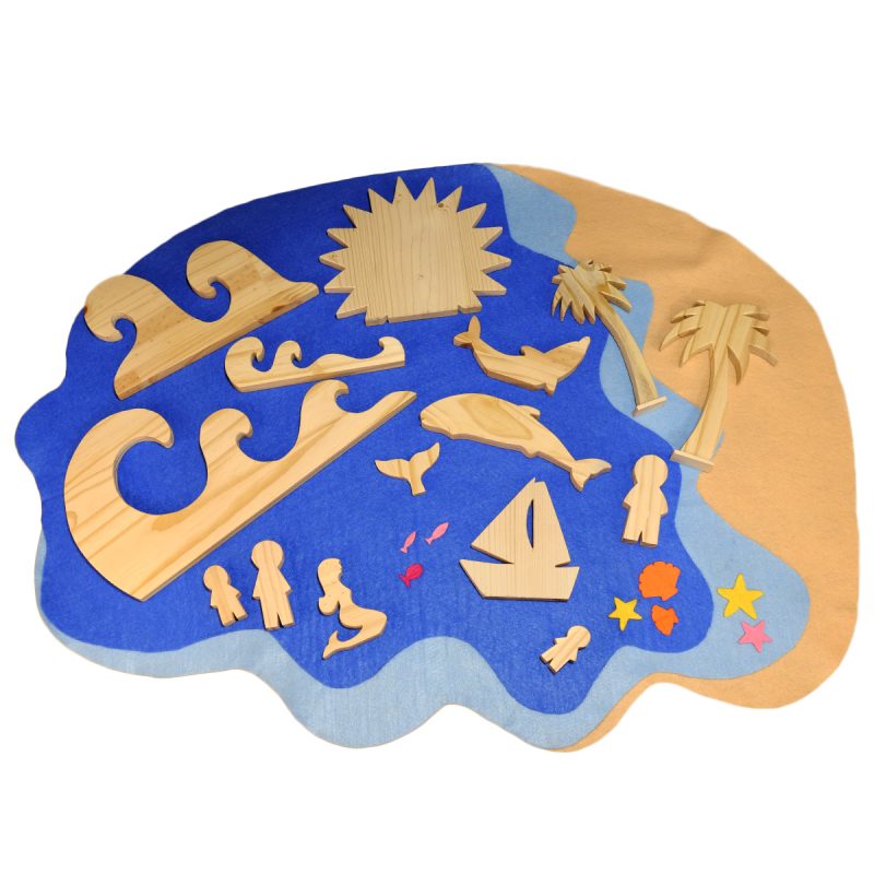 MIni mundo de madera y fieltro para niños