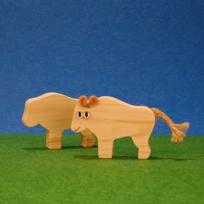 bisontes cria de madera, juguete ecologico