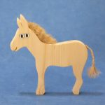 bURRITO DE MADERA, CON OJOS, COLA Y CRINES