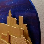 Detalle de las capas de madera del cuadro artesanal de Alcalá la Real.