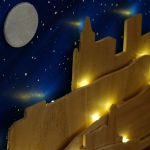 Cuadro artesanal tridimensional de Alcalá la Real - detalle iluminación