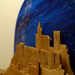 Detalle de la Vía Láctea del cuadro de madera, regalo de Alcalá la Real.