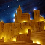 Regalo de Alcalá la Real: vista de la Fortaleza de la Mota en madera e iluminada.