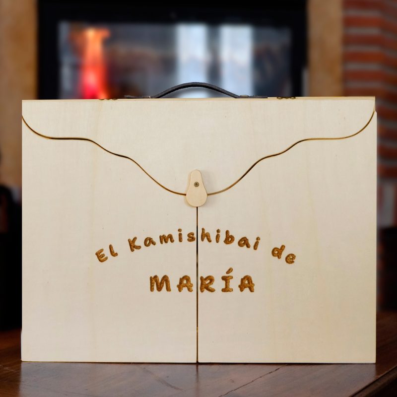 Kamishibai personalizado tamaño A3, pirograbado