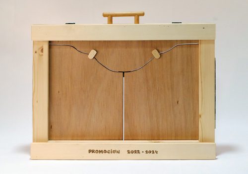 Kamishibai personalizado para profesor, de madera pirografiada